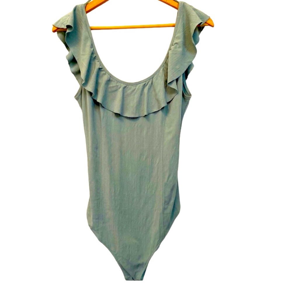 Ruffled Green Women's Top